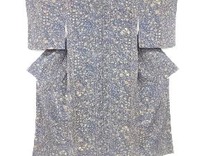 リサイクル　縮緬地 花唐草模様小紋着物